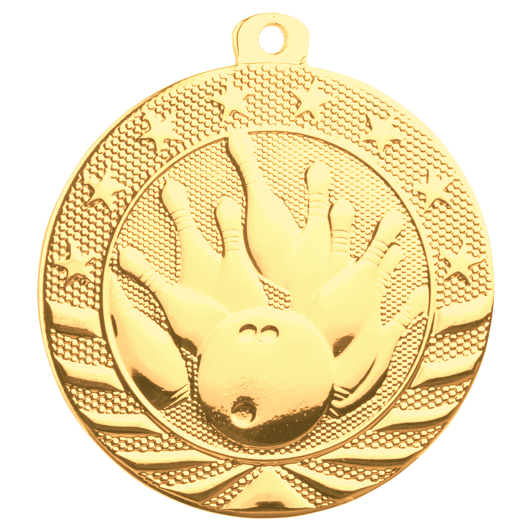 Bright Gold 2" Bowling Starbrite Medal