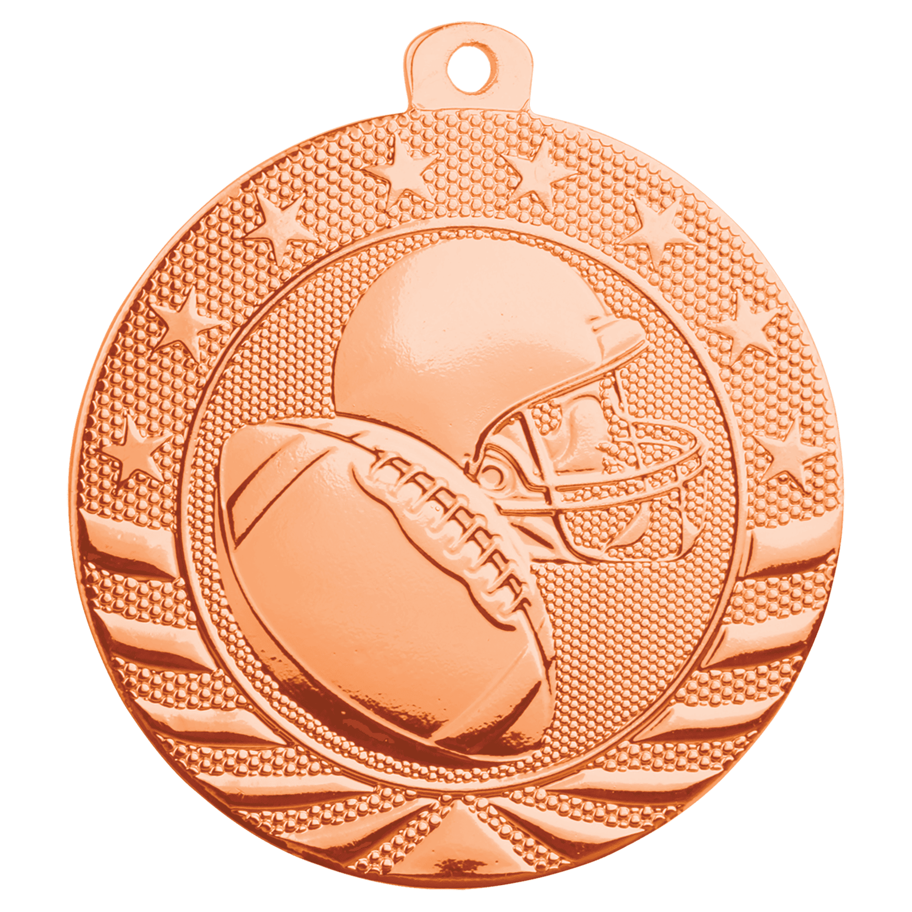 Bright Bronze 2" Football Starbrite Medal