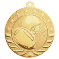 Bright Gold 2" Football Starbrite Medal