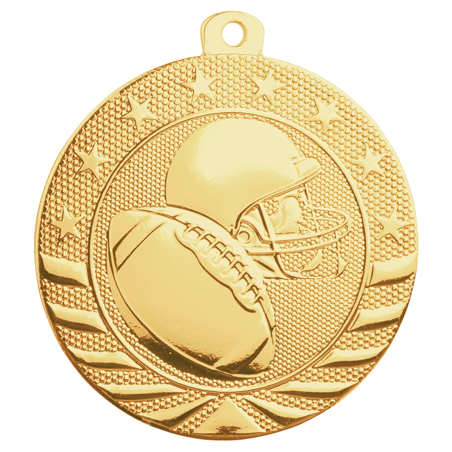 Bright Gold 2" Football Starbrite Medal