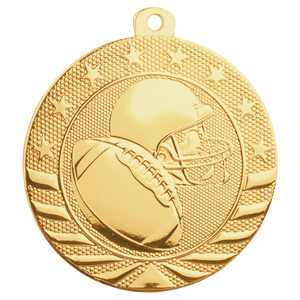 Bright Gold 2" Football Starbrite Medal