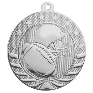 Bright Silver 2" Football Starbrite Medal