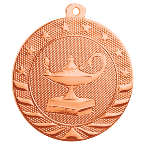 Bright Bronze 2" Lamp of Knowledge Starbrite Medal