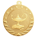 Bright Gold 2" Lamp of Knowledge Starbrite Medal