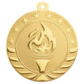 Bright Gold 2" Torch Starbrite Medal