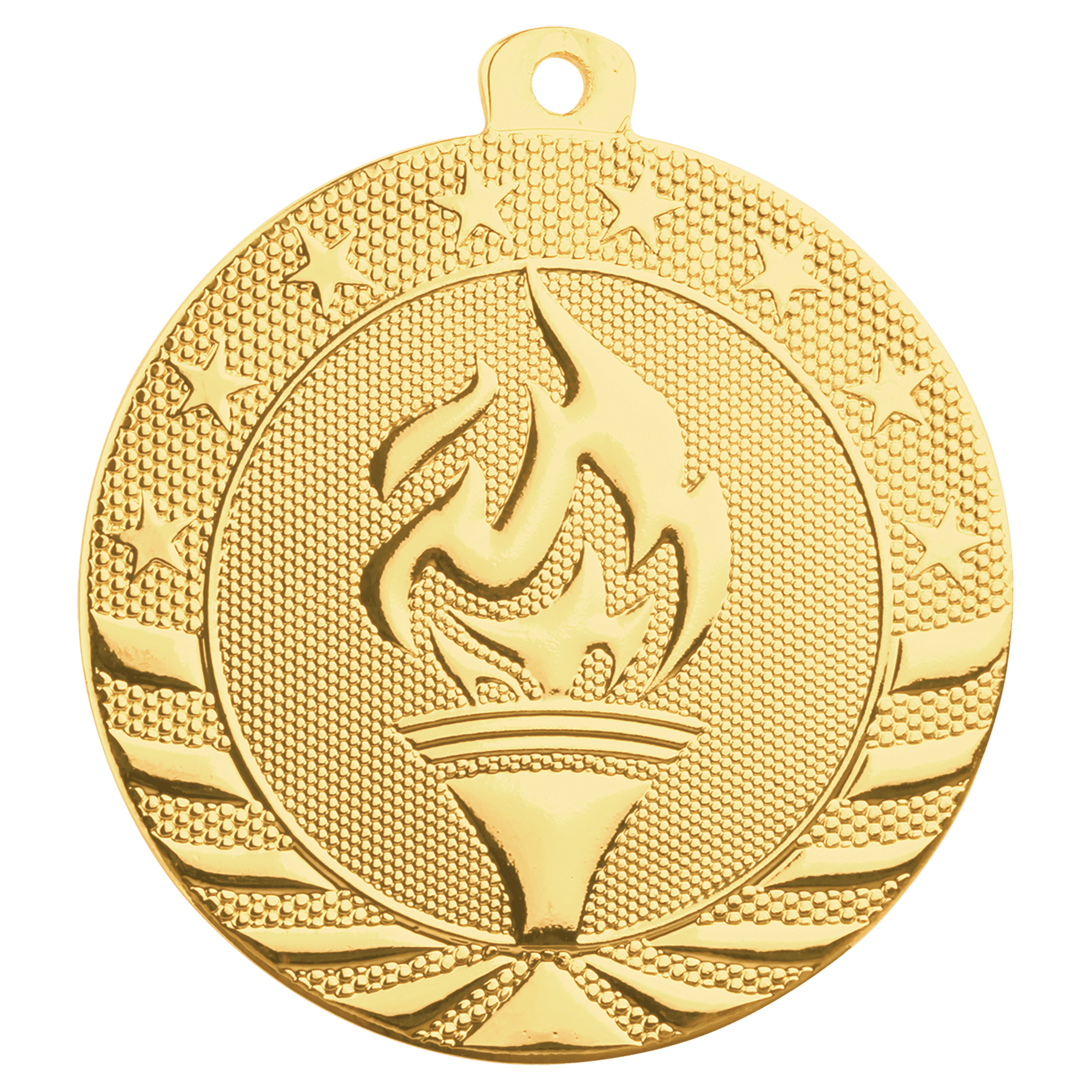 Bright Gold 2" Torch Starbrite Medal