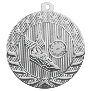 Bright Silver 2" Track Starbrite Medal