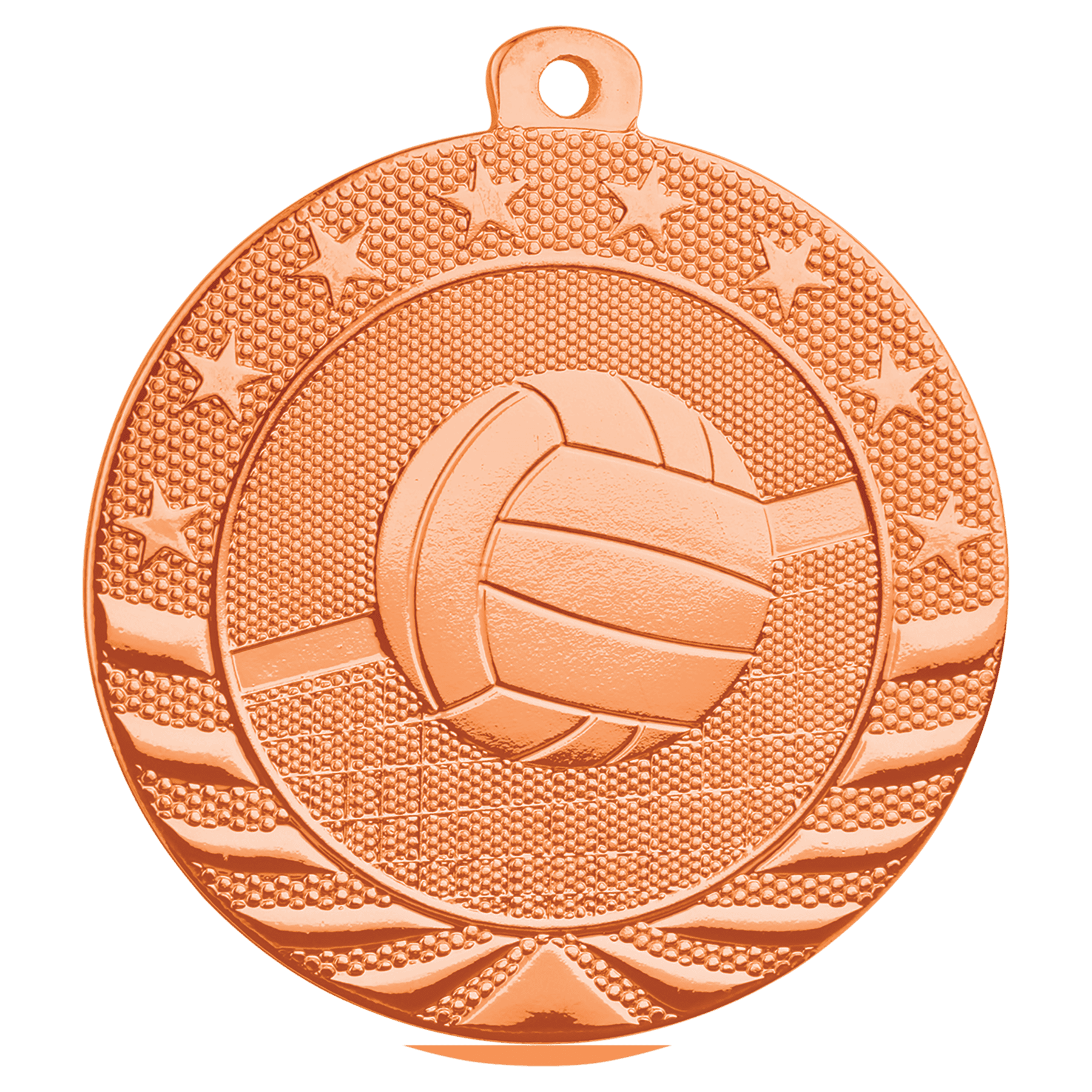 Bright Bronze 2" Volleyball Starbrite Medal