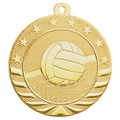 Bright Gold 2" Volleyball Starbrite Medal