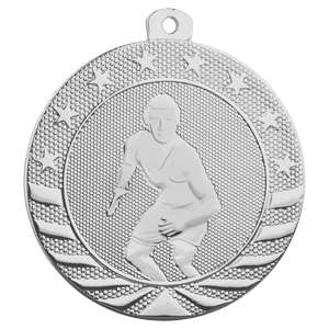 Bright Silver 2" Wrestling Starbrite Medal