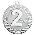2" Bright Silver 2nd Place Starbrite Medal