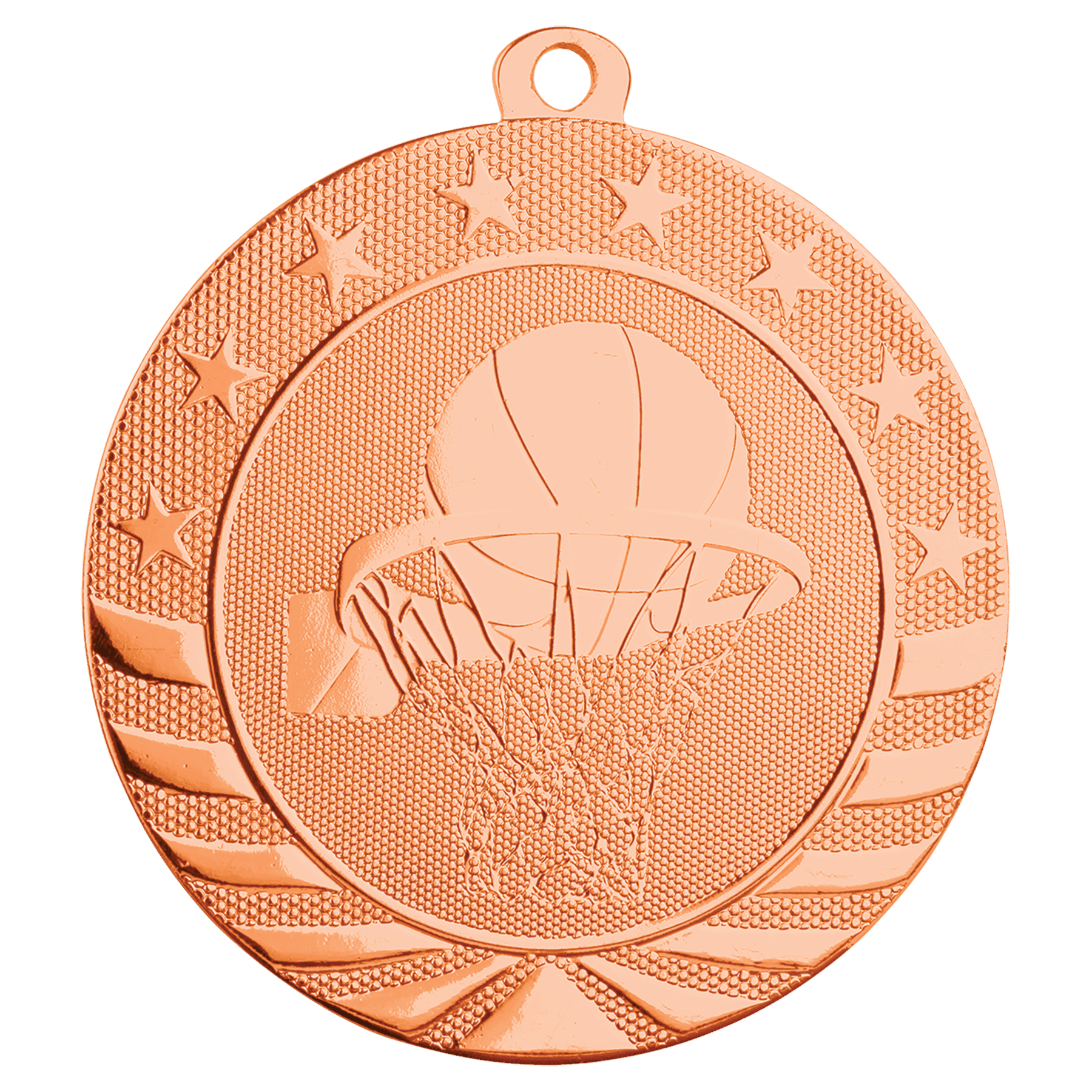 Bright Bronze 2 3/4" Basketball Starbrite Medal