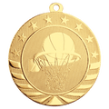 Bright Gold 2 3/4" Basketball Starbrite Medal