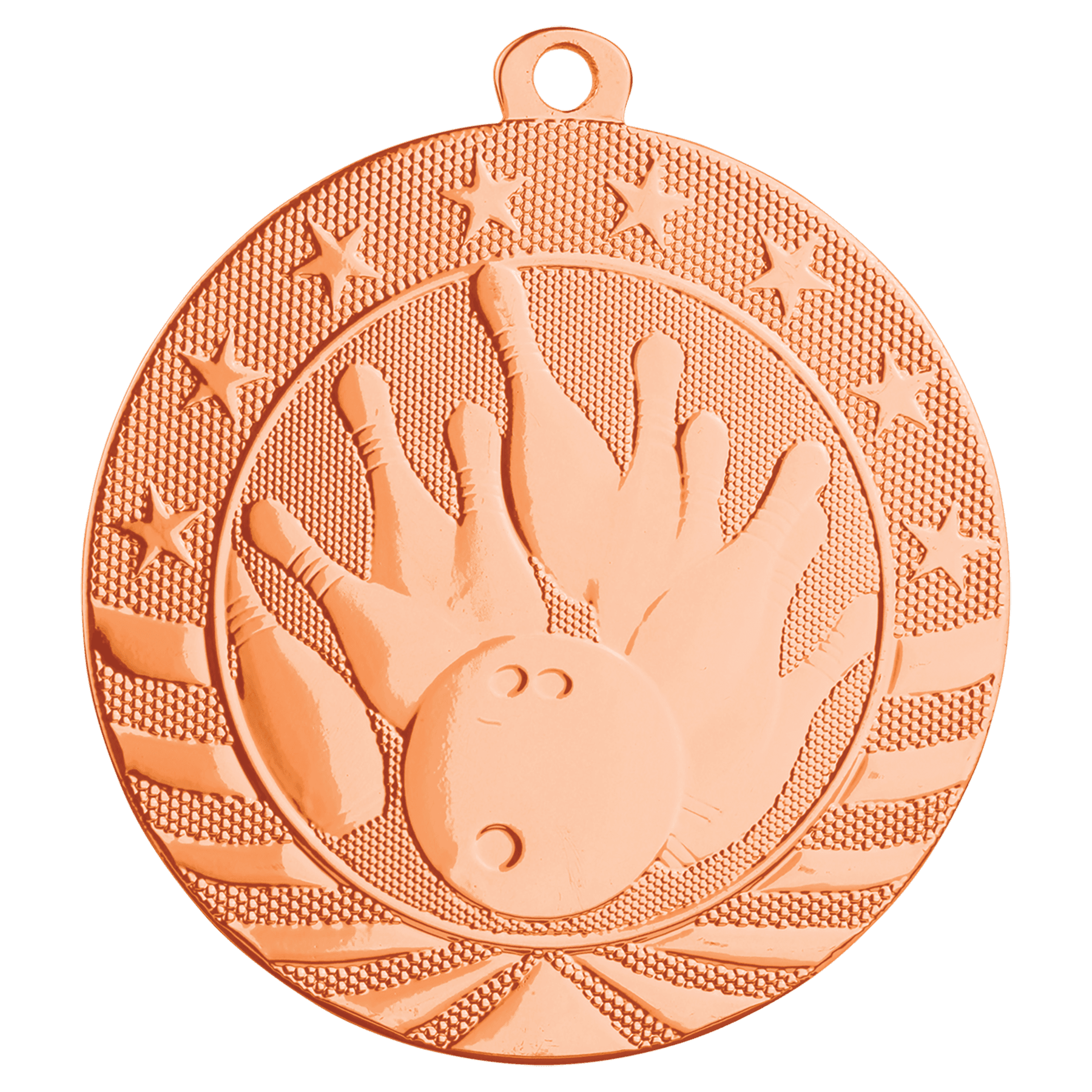 Bright Bronze 2 3/4" Bowling Starbrite Medal