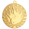 Bright Gold 2 3/4" Bowling Starbrite Medal