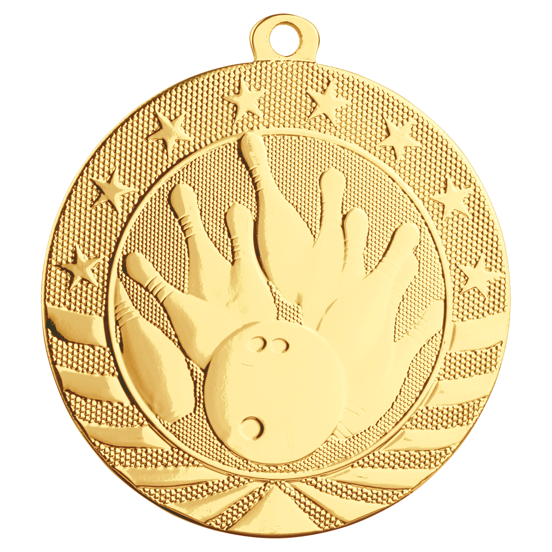 Bright Gold 2 3/4" Bowling Starbrite Medal