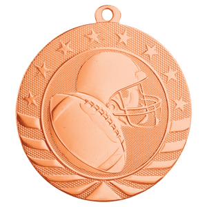 Bright Bronze 2 3/4" Football Starbrite Medal