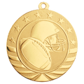 Bright Gold 2 3/4" Football Starbrite Medal