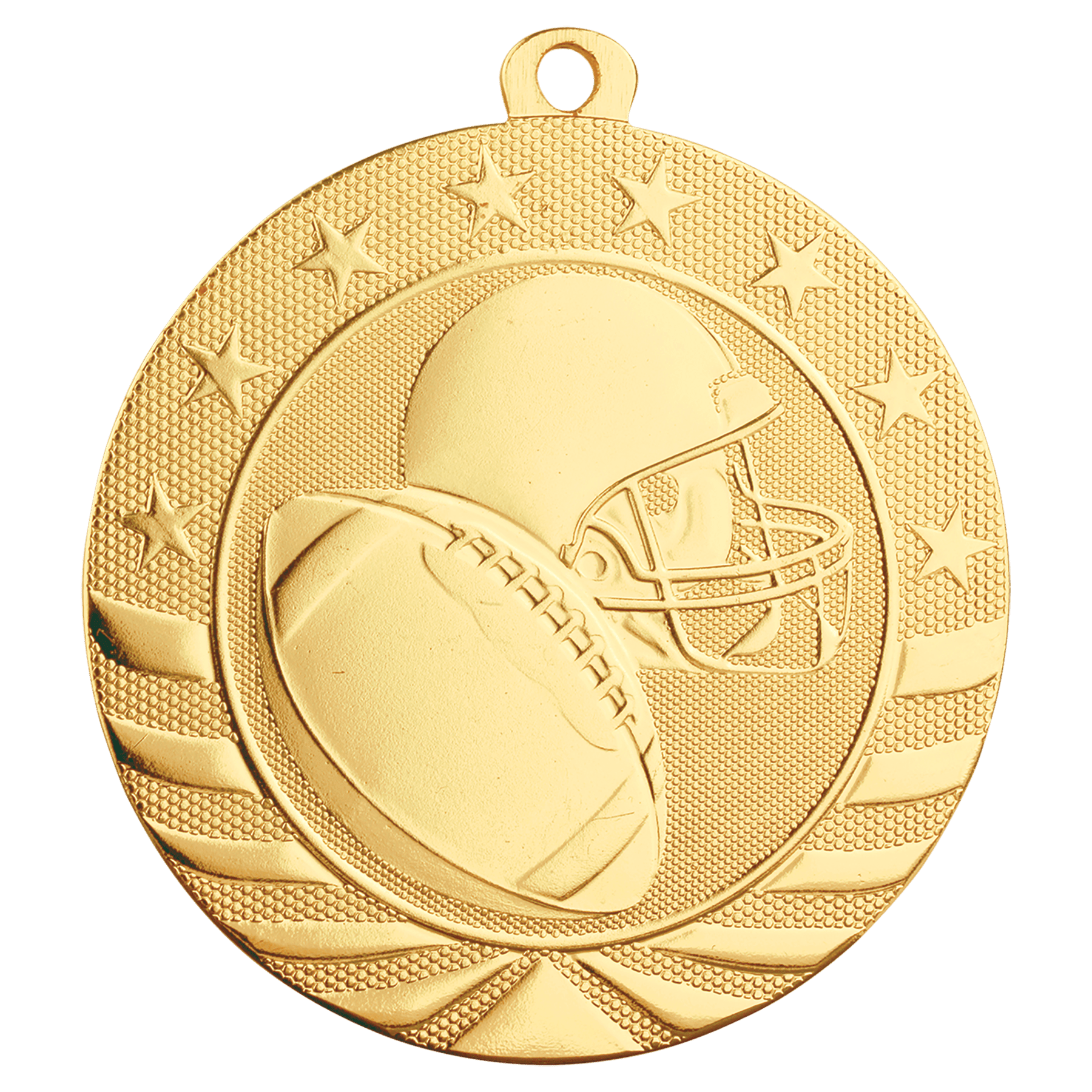 Bright Gold 2 3/4" Football Starbrite Medal