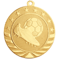 Bright Gold 2 3/4" Soccer Starbrite Medal