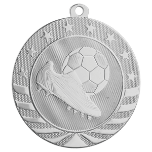 Bright Silver 2 3/4" Soccer Starbrite Medal