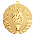 Bright Gold 2 3/4" Torch Starbrite Medal