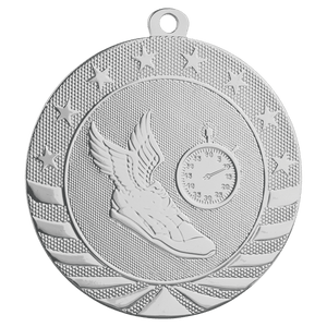Bright Silver 2 3/4" Track Starbrite Medal