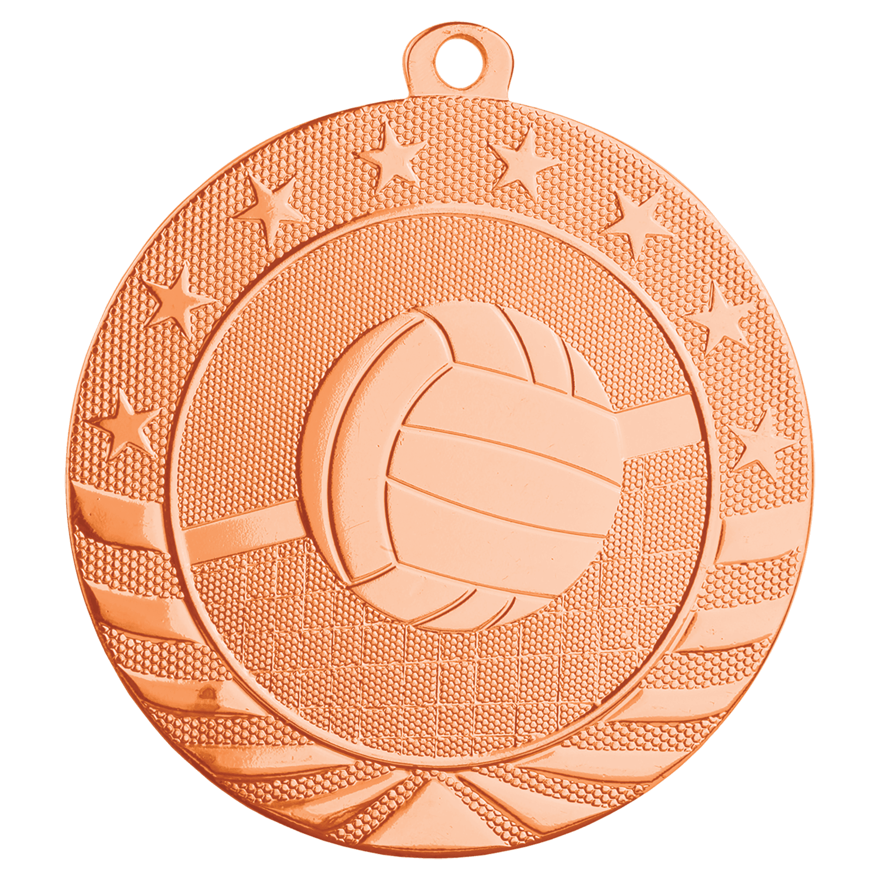 Bright Bronze 2 3/4" Volleyball Starbrite Medal