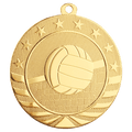 Bright Gold 2 3/4" Volleyball Starbrite Medal
