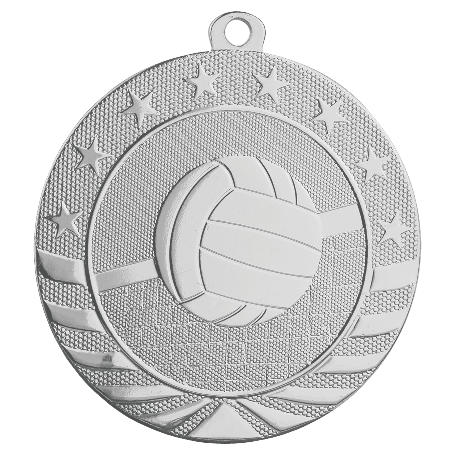 Bright Silver 2 3/4" Volleyball Starbrite Medal