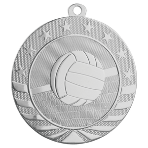 Bright Silver 2 3/4" Volleyball Starbrite Medal
