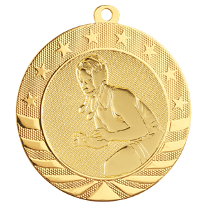 Bright Gold 2 3/4" Female Wrestling Starbrite Medal