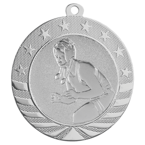 Bright Silver 2 3/4" Female Wrestling Starbrite Medal