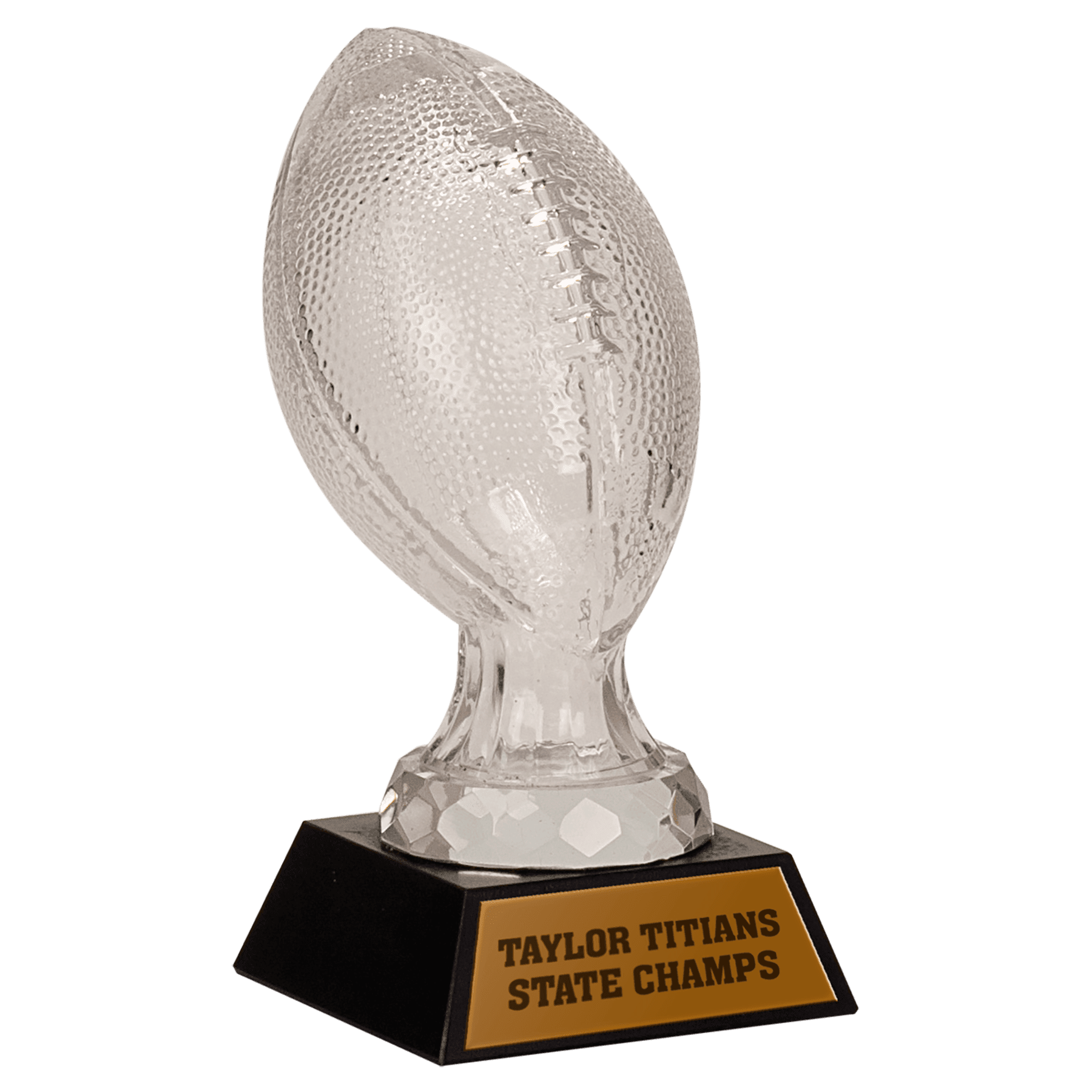 7 1/2" Glass Football with Marble Base