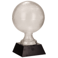 13" Glass Basketball with Black Marble Base