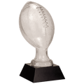 13 3/4" Glass Football with Black Marble Base