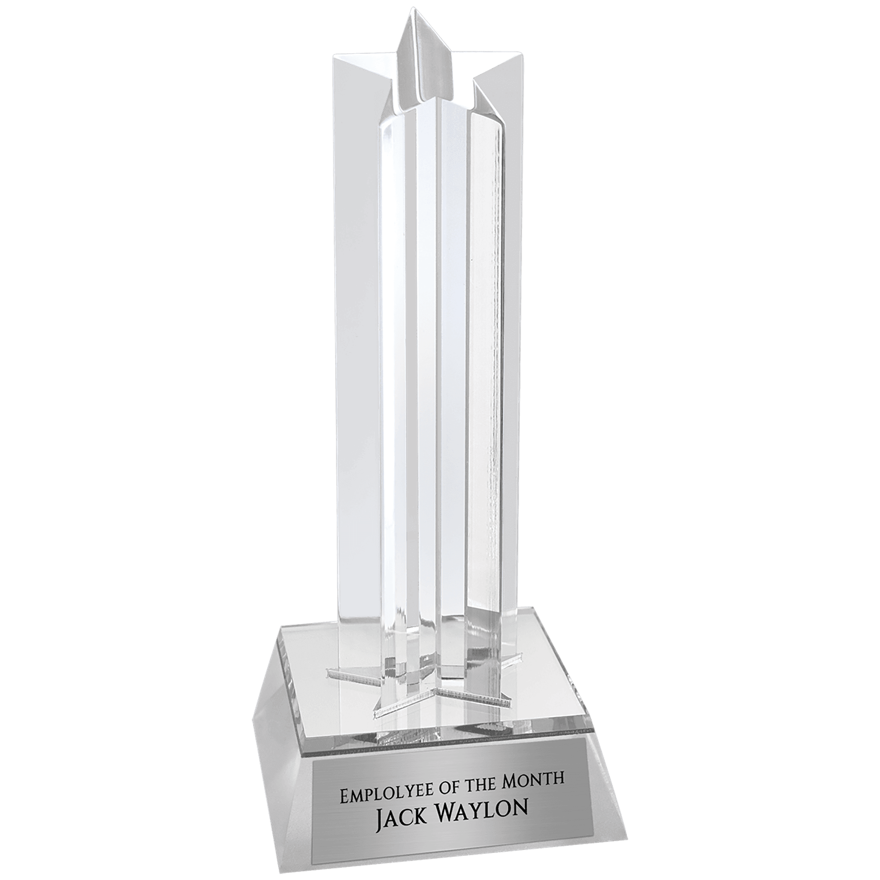 Silver 6 3/4" Star Column Acrylic with Base