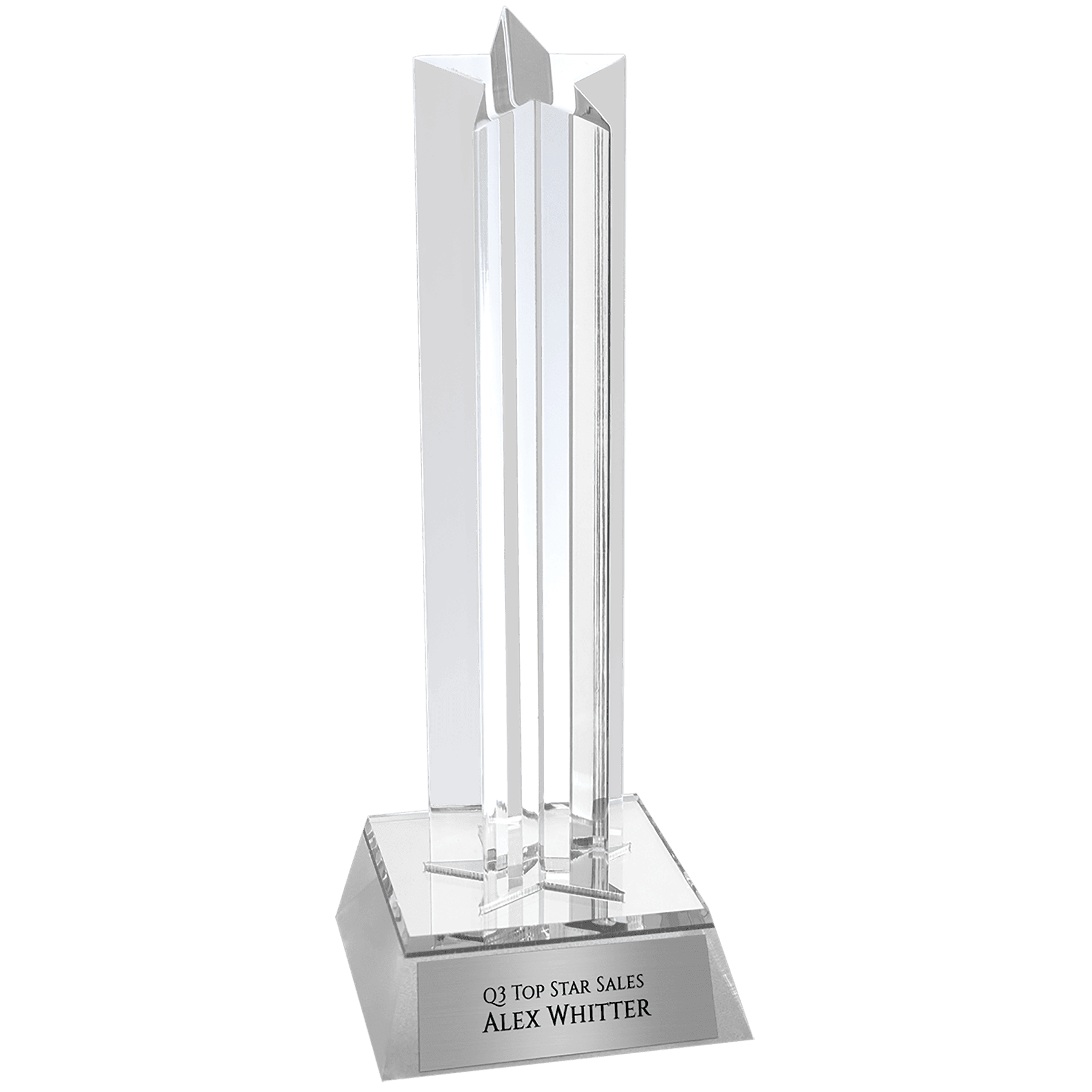 Silver 7 1/2" Star Column Acrylic with Base