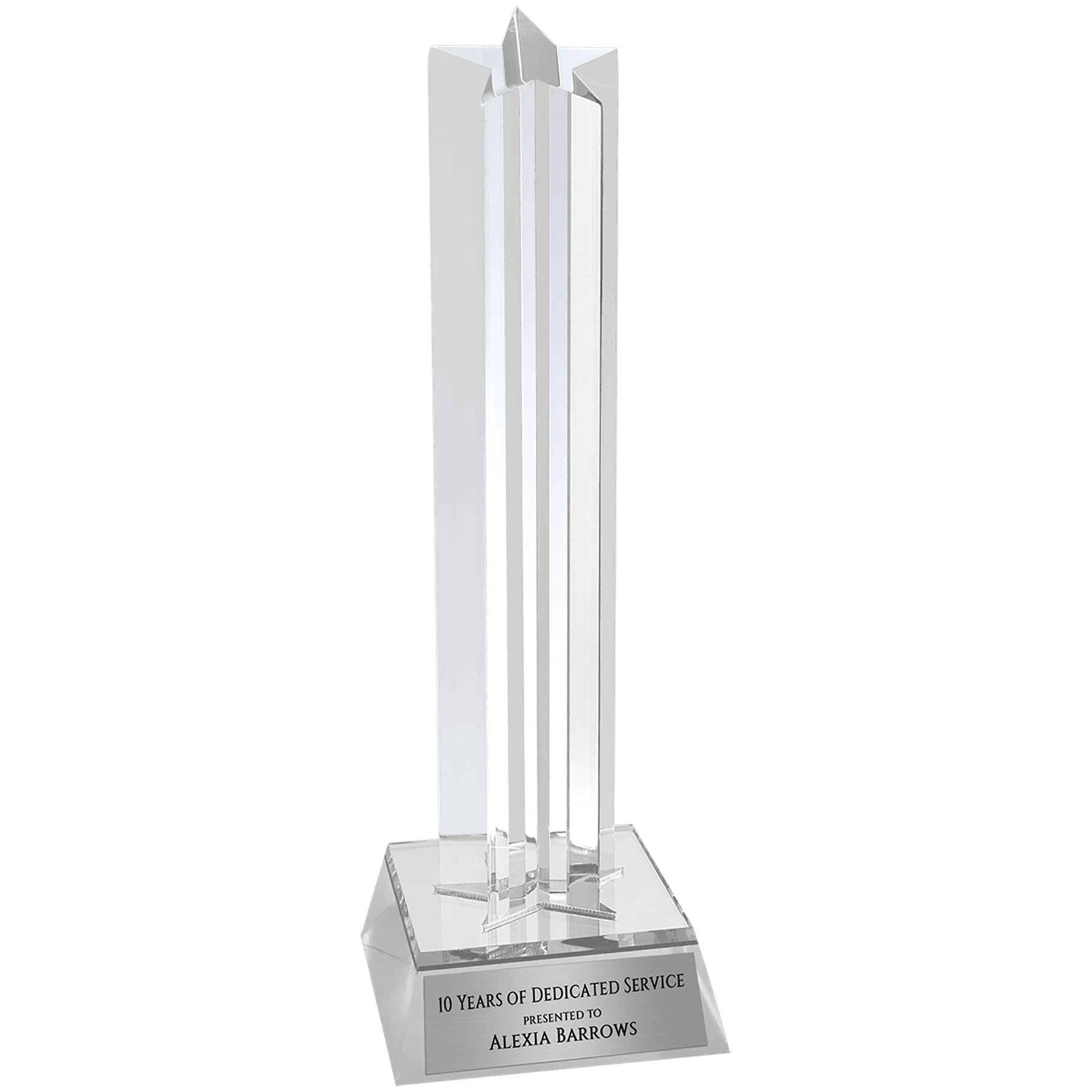 Silver 8 1/2" Star Column Acrylic with Base