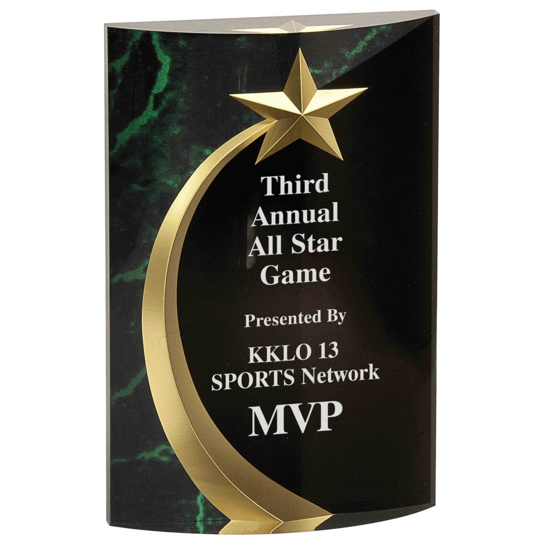 6 3/4" Marble Rounded Shooting Star Acrylic