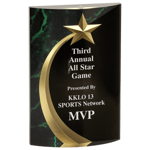 6 3/4" Marble Rounded Shooting Star Acrylic