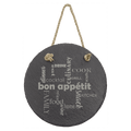 7" Round Slate Decor with Hanger String