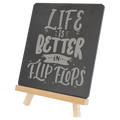 6 3/4" x 7 3/4" Wood/Slate Easel