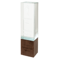 9" Rectangle Sierra Glass with Walnut Base