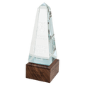 9" Obelisk Sierra Glass with Walnut Base