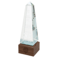 9 3/4" Obelisk Sierra Glass with Walnut Base