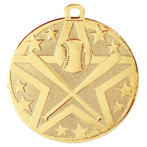 Gold 2" Superstar Baseball/Softball Medal