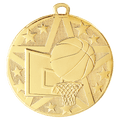 Gold 2" Superstar Basketball Medal