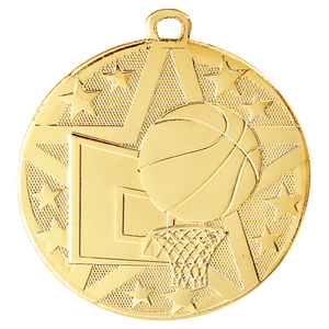 Gold 2" Superstar Basketball Medal