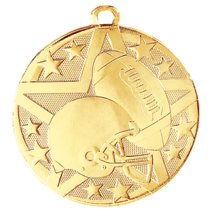 Gold 2" Superstar Football Medal